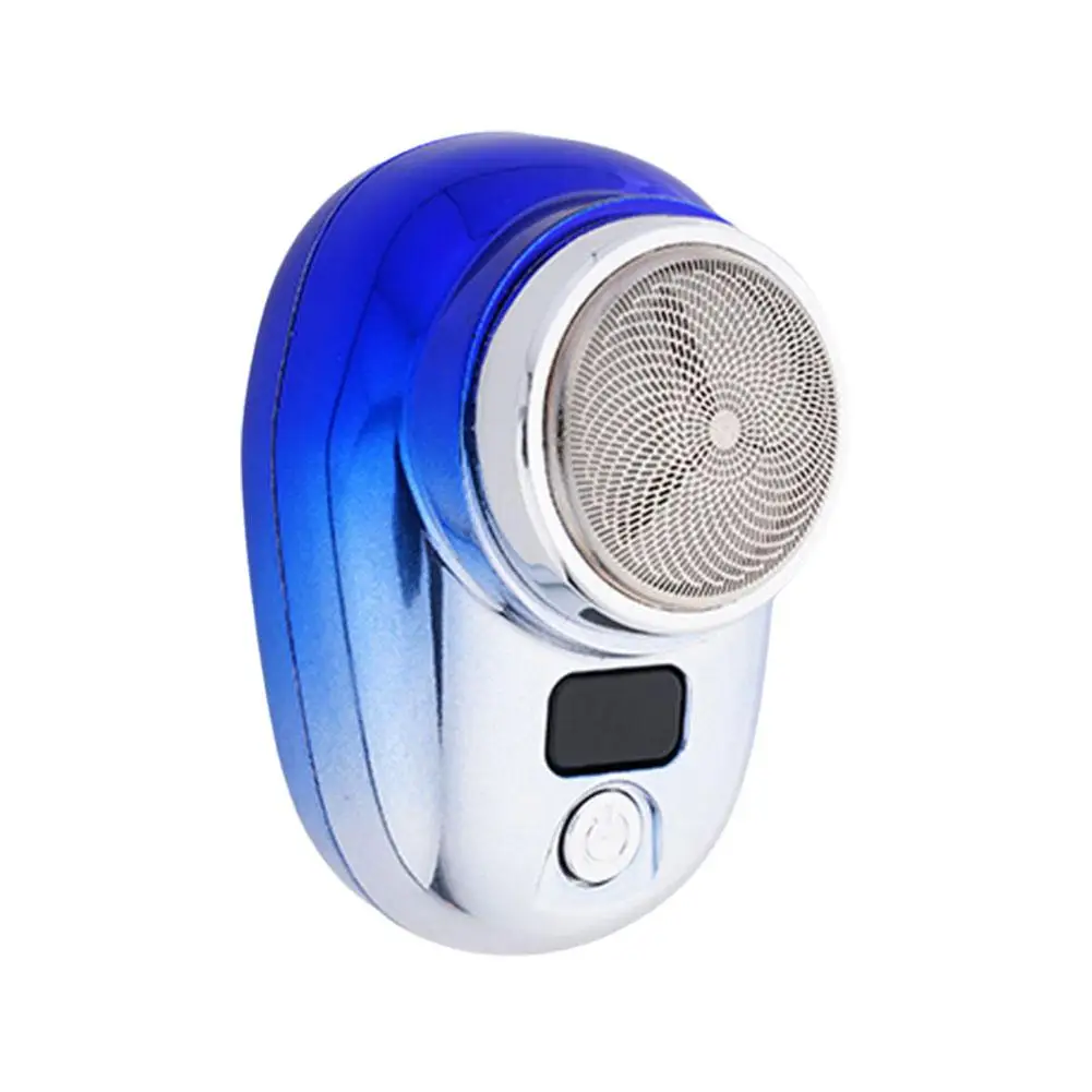 Strumento da barba da uomo Rasoio elettrico portatile ricaricabile USB con display a batteria a LED per uomo Mini rasoio rotante da viaggio impermeabile Strumento da barba da uomo Rasoio elettrico portatile ricaricabile USB con display a batteria a LED per uomo Mini rasoio rotante da viaggio impermeabile
