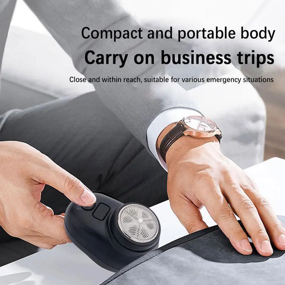 Strumento da barba da uomo Rasoio elettrico portatile ricaricabile USB con display a batteria a LED per uomo Mini rasoio rotante da viaggio impermeabile Strumento da barba da uomo Rasoio elettrico portatile ricaricabile USB con display a batteria a LED per uomo Mini rasoio rotante da viaggio impermeabile