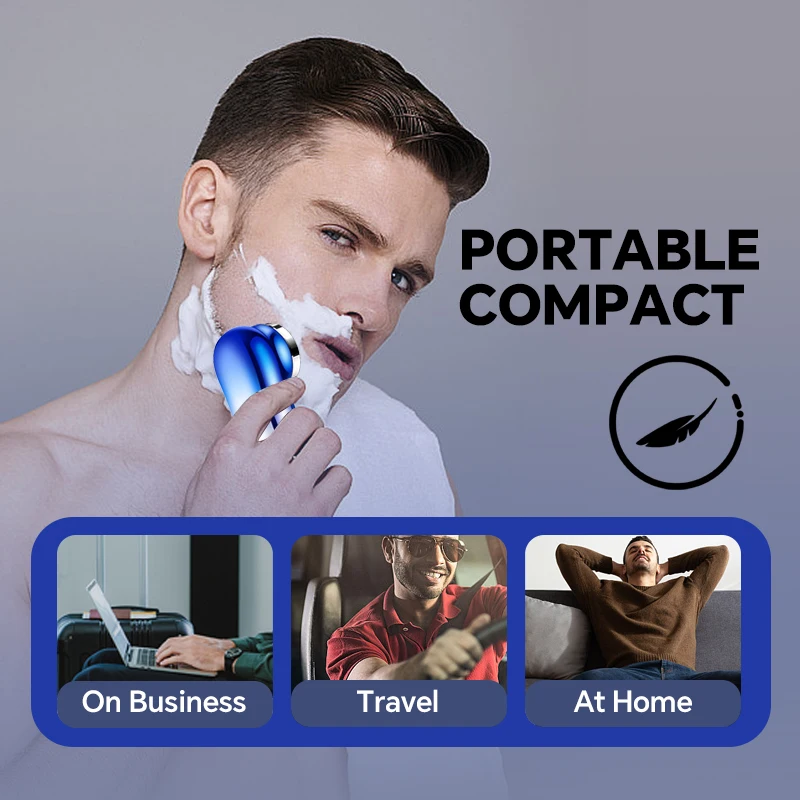 Mini rasoio elettrico con ricarica USB, rasoio a spirale a doppio anello in acciaio inossidabile Mini rasoio elettrico con ricarica USB, rasoio a spirale a doppio anello in acciaio inossidabile