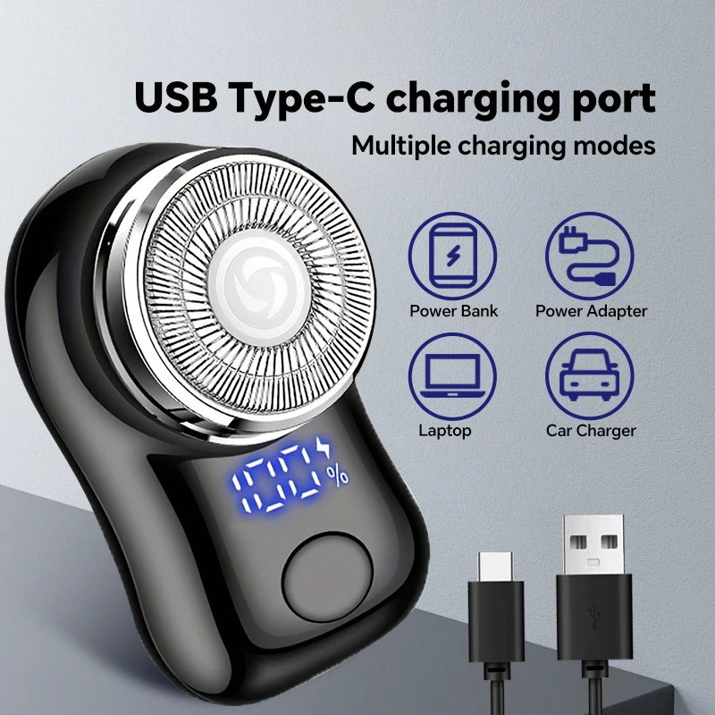 Mini rasoio elettrico con ricarica USB, rasoio a spirale a doppio anello in acciaio inossidabile Mini rasoio elettrico con ricarica USB, rasoio a spirale a doppio anello in acciaio inossidabile