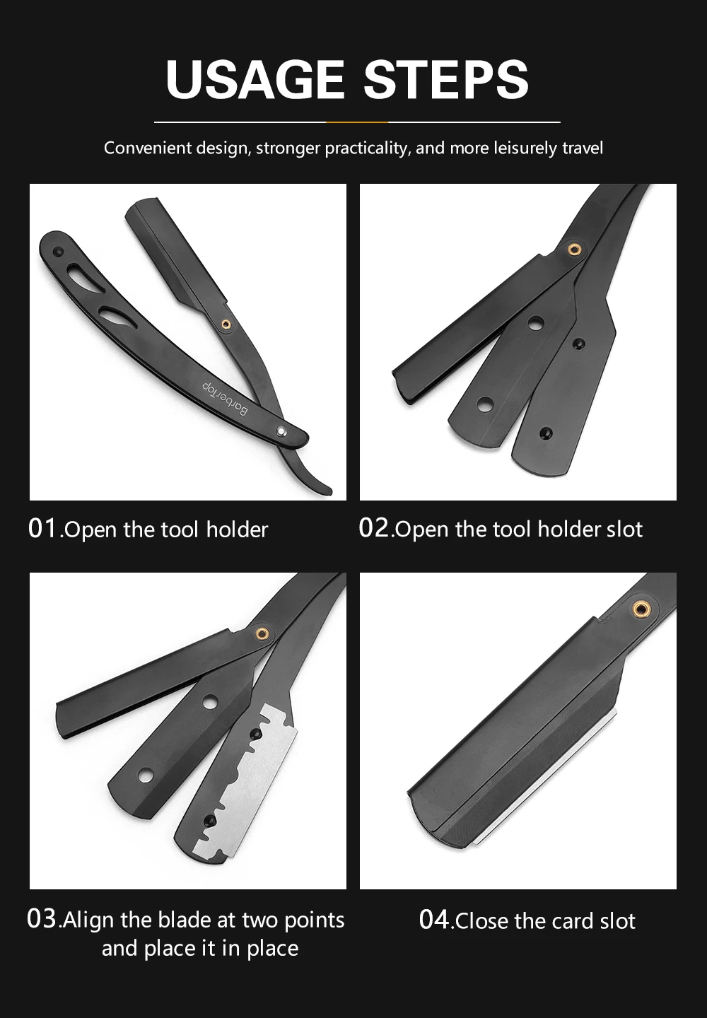 Barbiere Rasoio manuale da uomo Rasoio pieghevole con bordo dritto Parrucchiere Rasoio domestico in acciaio inossidabile Barbiere Rasoio manuale da uomo Rasoio pieghevole con bordo dritto Parrucchiere Rasoio domestico in acciaio inossidabile