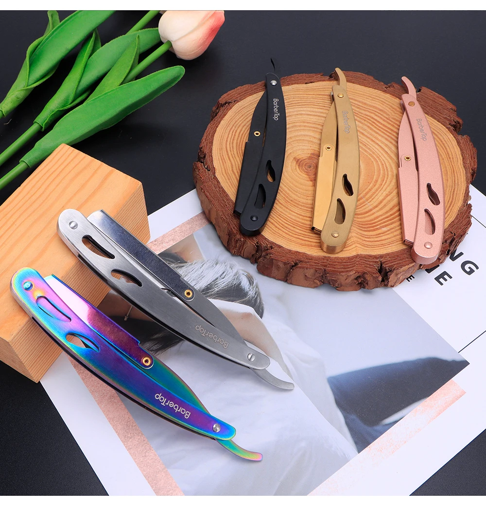 Barbiere Rasoio manuale da uomo Rasoio pieghevole con bordo dritto Parrucchiere Rasoio domestico in acciaio inossidabile Barbiere Rasoio manuale da uomo Rasoio pieghevole con bordo dritto Parrucchiere Rasoio domestico in acciaio inossidabile