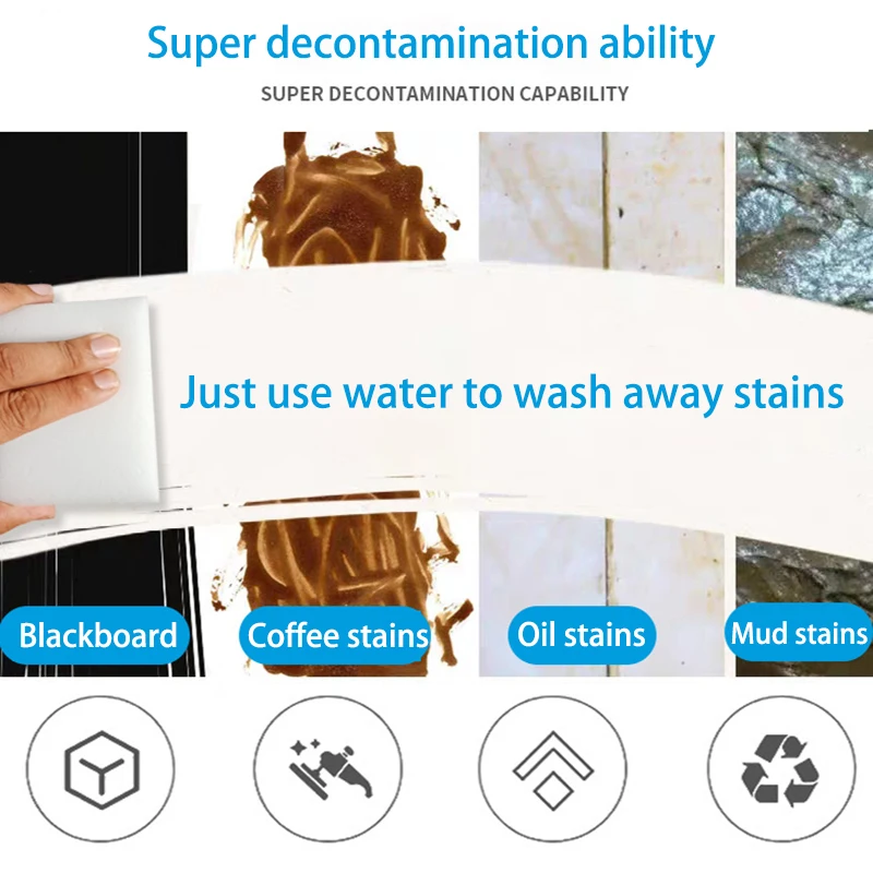 100x70x30mm Spugna in melamina Spugna magica bianca Gomma detergente Spugna per pulizia per cucina Bagno Strumenti per la pulizia dell'ufficio