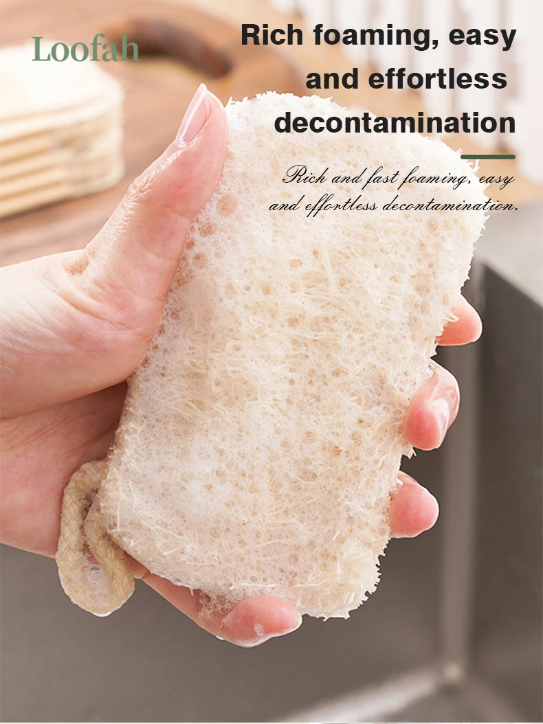 Naturale Luffa Piatto Asciugamano Panno di Lavaggio Spugna Luffa Scrub Pad Piatto Pentola Macchia di Olio Rimozione Scrubber Cucina Spazzole Pulite Pad