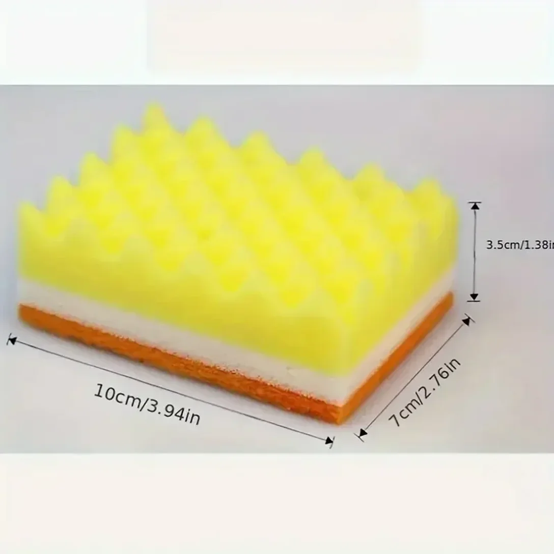 5/10 Pezzi Spugna Colorata a Onde Piccole, Spugna Abrasiva per Pulizia Cucina, Spugna per Lavaggio Piatti, Strumenti per la Pulizia