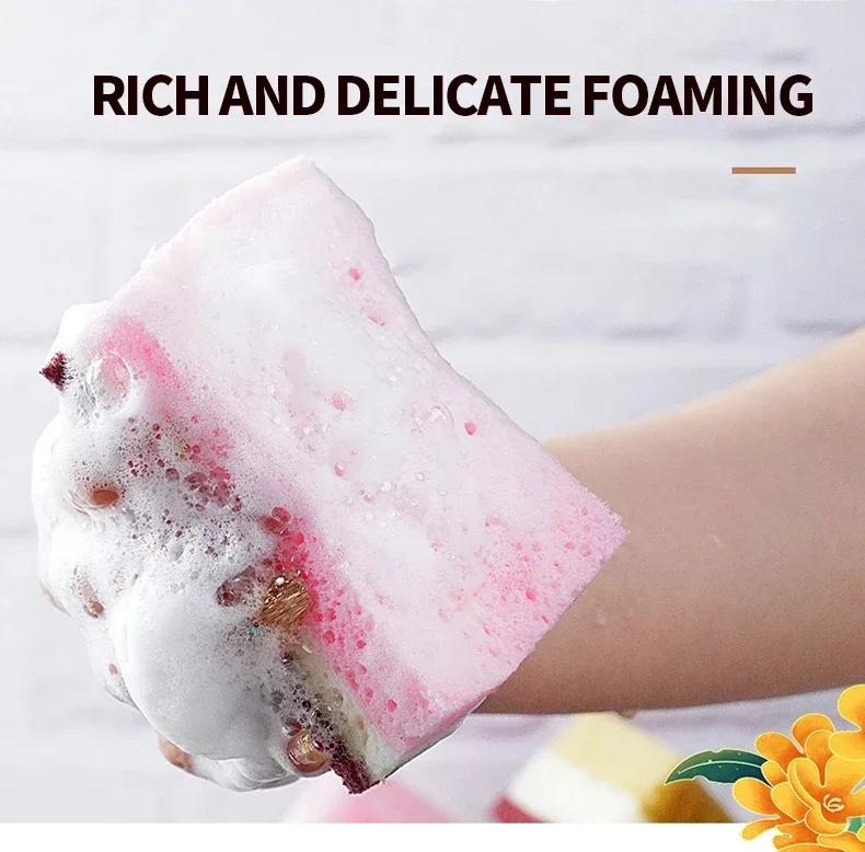 Panno per pulizia in spugna ad alta densità da 20 pezzi, panno per lavare i piatti, forniture per cucina e catering non grasse, spazzola in spugna, pentola e ciotola