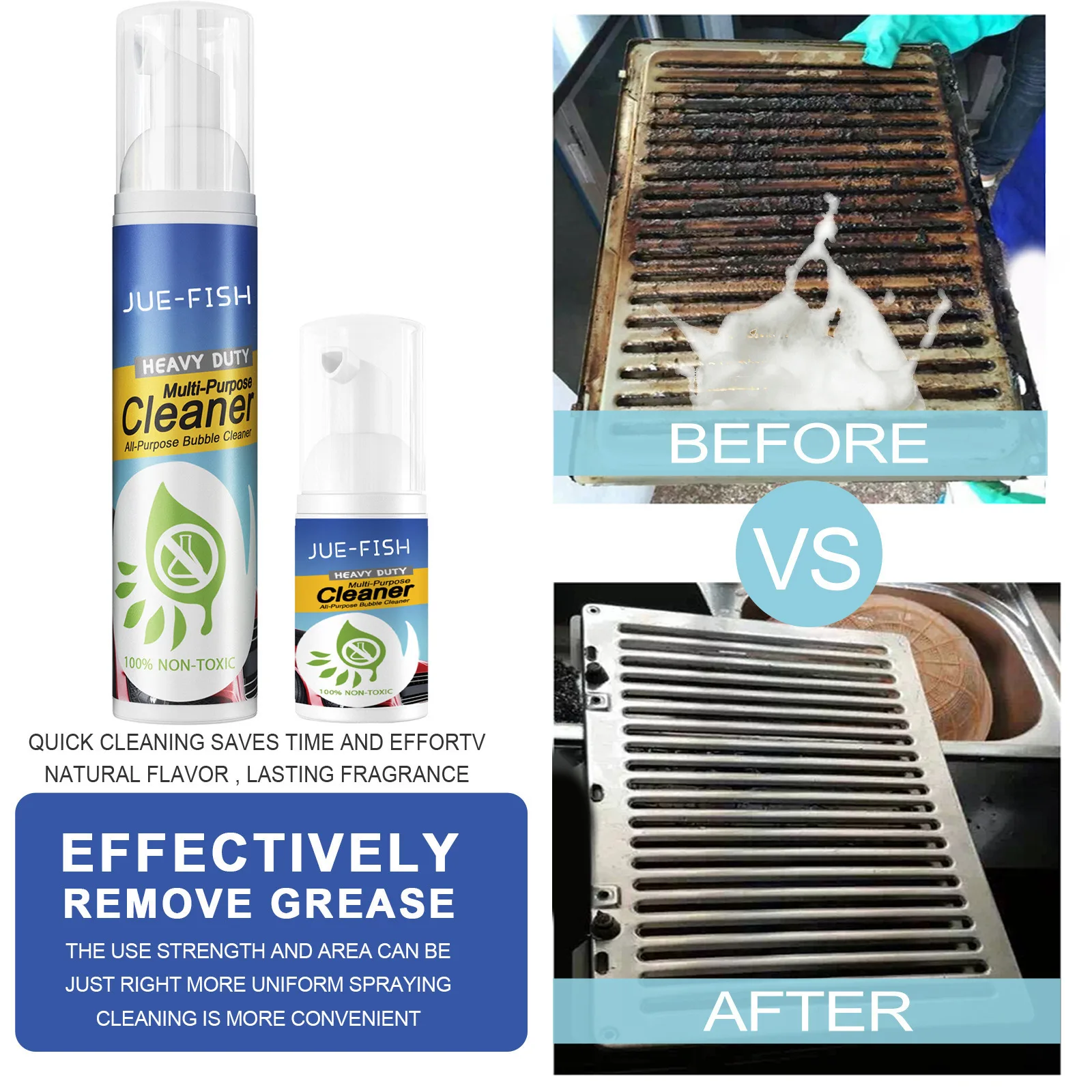 Detergente per olio pesante Schiuma Detergente efficace per grasso Detergente multiuso per macchie di sporco Griglia Forno Sgrassatore Pulizia dell'olio Spray a bolle