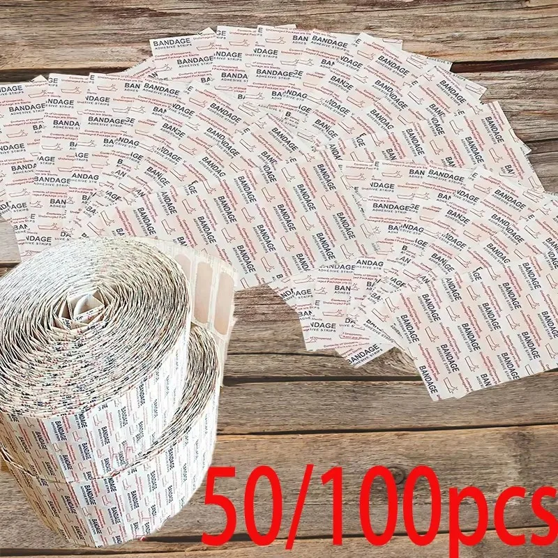 50/500pcs Cerotti Impermeabile Traspirante Cuscino Adesivo Gesso Ferita Emostasi Adesivo Fascia di Primo Soccorso Benda Garza Medica