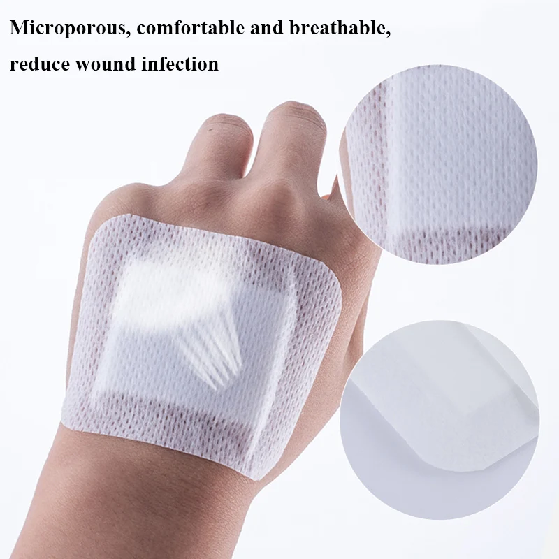40 pz Traspirante Medicazione Medica della Ferita Adesivi Sterili Adesivo Non tessuto Garza Chirurgica Cura Medicazione Patch 10x1 0/15/20/25 cm