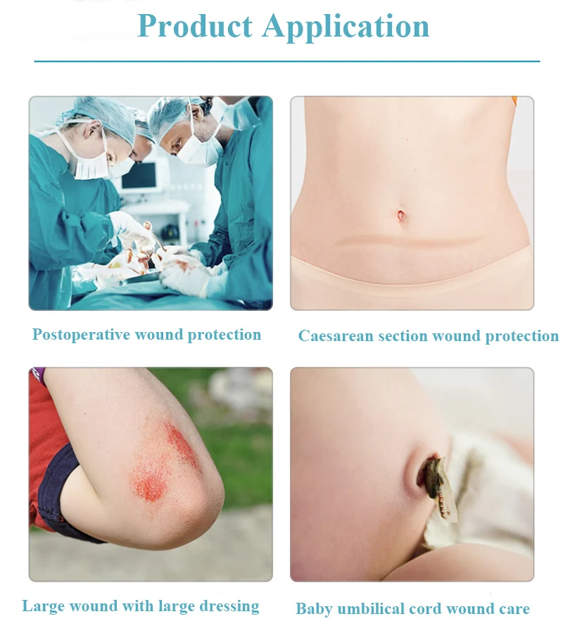 40 pz Traspirante Medicazione Medica della Ferita Adesivi Sterili Adesivo Non tessuto Garza Chirurgica Cura Medicazione Patch 10x1 0/15/20/25 cm