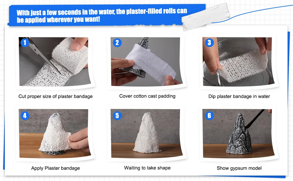 Rotoli di stoffa di gesso Strisce di garza bianca Bende avvolgenti per maschere artigianali per la pancia Creazione di stampi per il corpo Arte paesaggistica