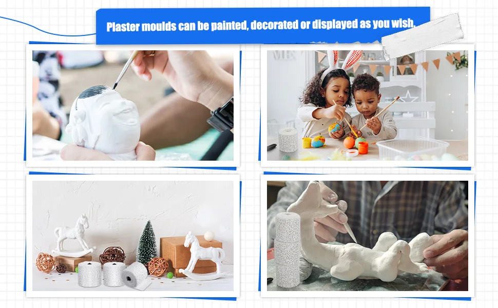 Rotoli di stoffa di gesso Strisce di garza bianca Bende avvolgenti per maschere artigianali per la pancia Creazione di stampi per il corpo Arte paesaggistica