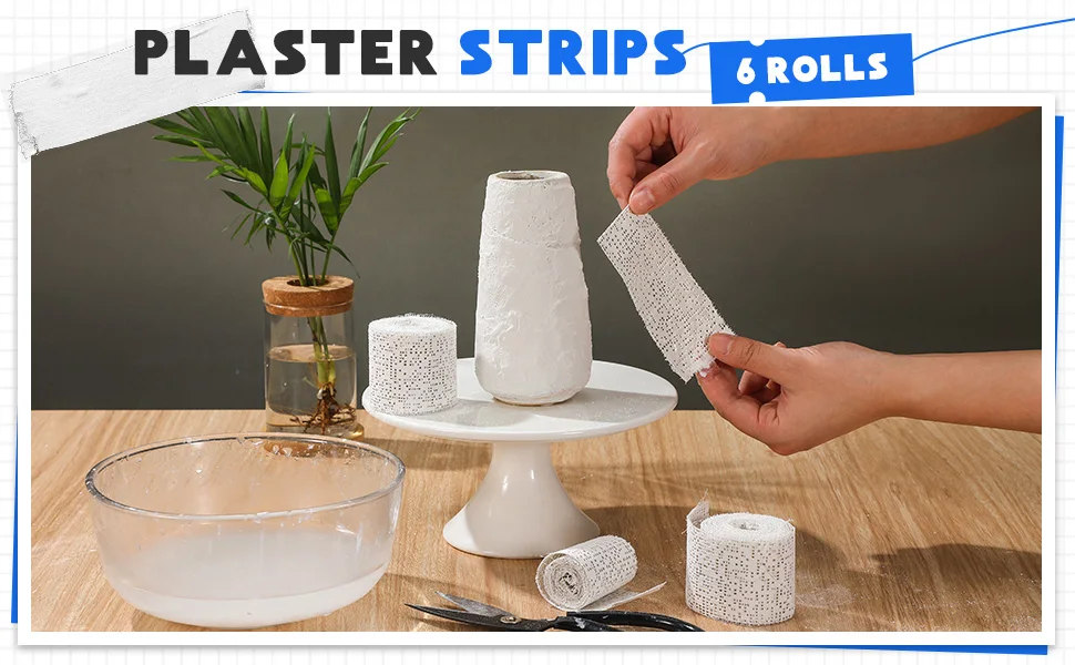 Rotoli di stoffa di gesso Strisce di garza bianca Bende avvolgenti per maschere artigianali per la pancia Creazione di stampi per il corpo Arte paesaggistica