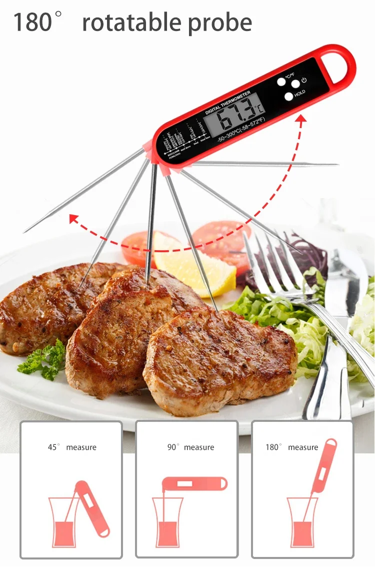 Termometro Digitale Professionale per Carne, Lettura Istantanea, Alta Precisione, Impermeabile, Retroilluminato per Cucina, Griglia, BBQ, Forno