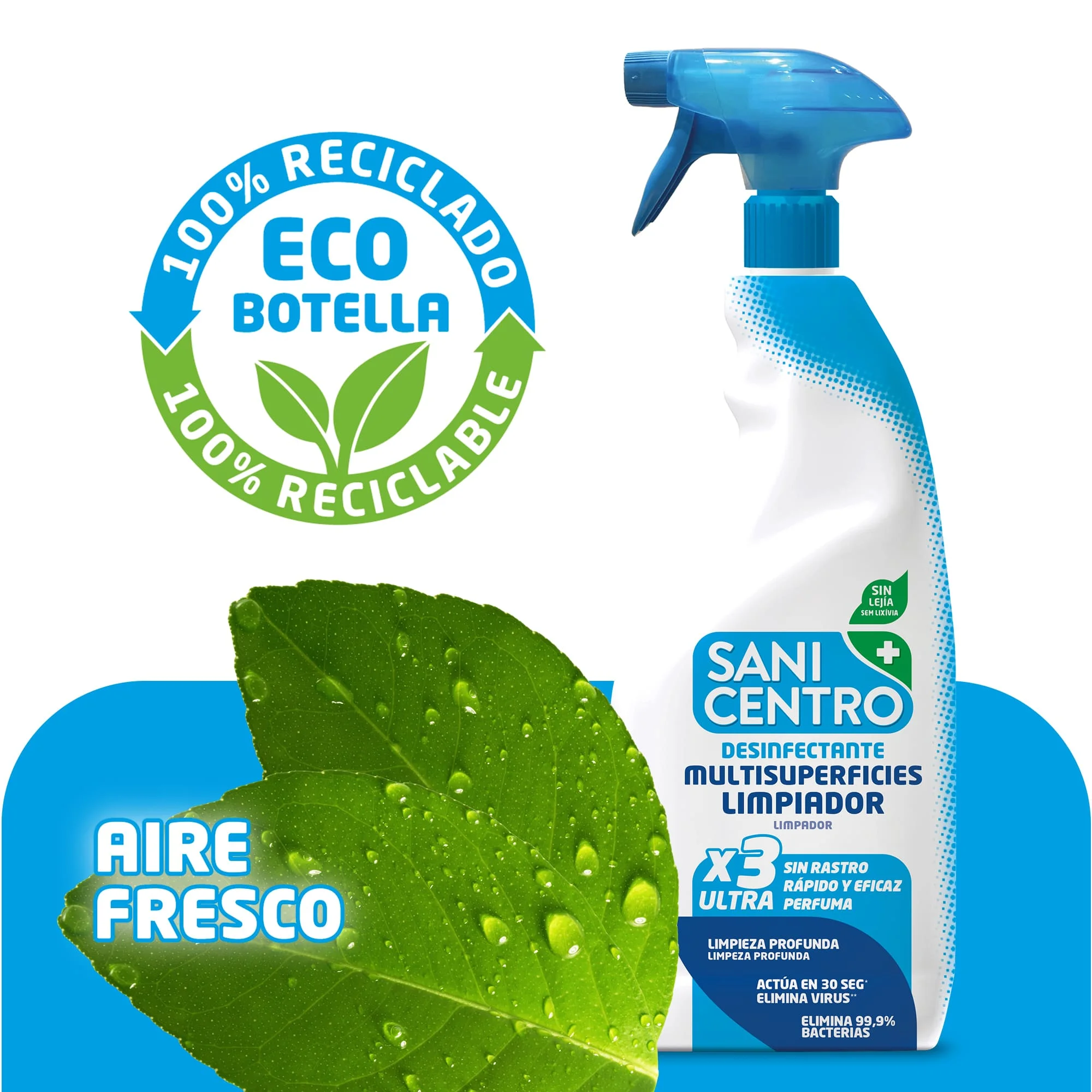 Sanicentro Disinfettante Senza Candeggina 750 ml – Pulizia Rapida ed Efficace per Tutte le Superfici