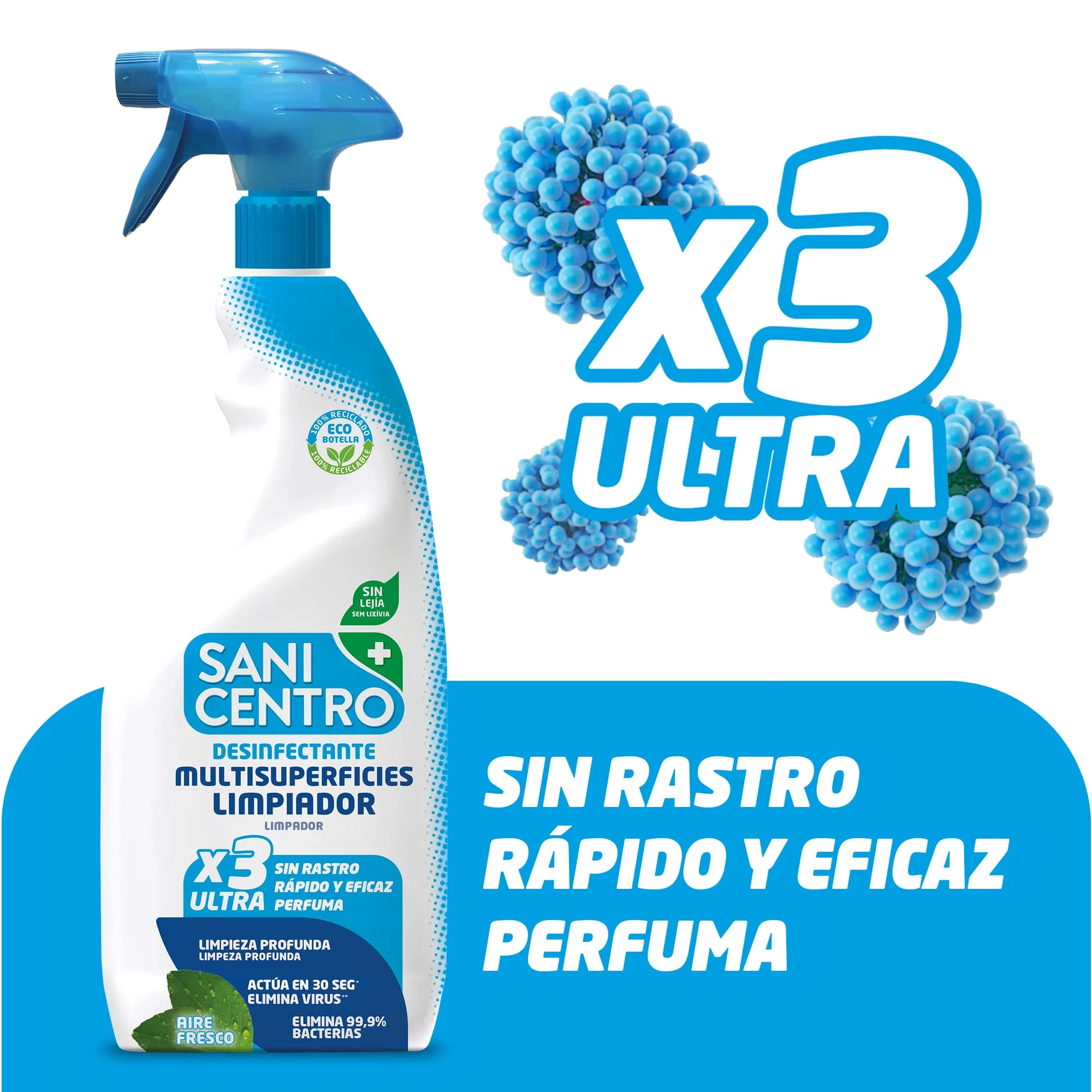 Sanicentro Disinfettante Senza Candeggina 750 ml – Pulizia Rapida ed Efficace per Tutte le Superfici
