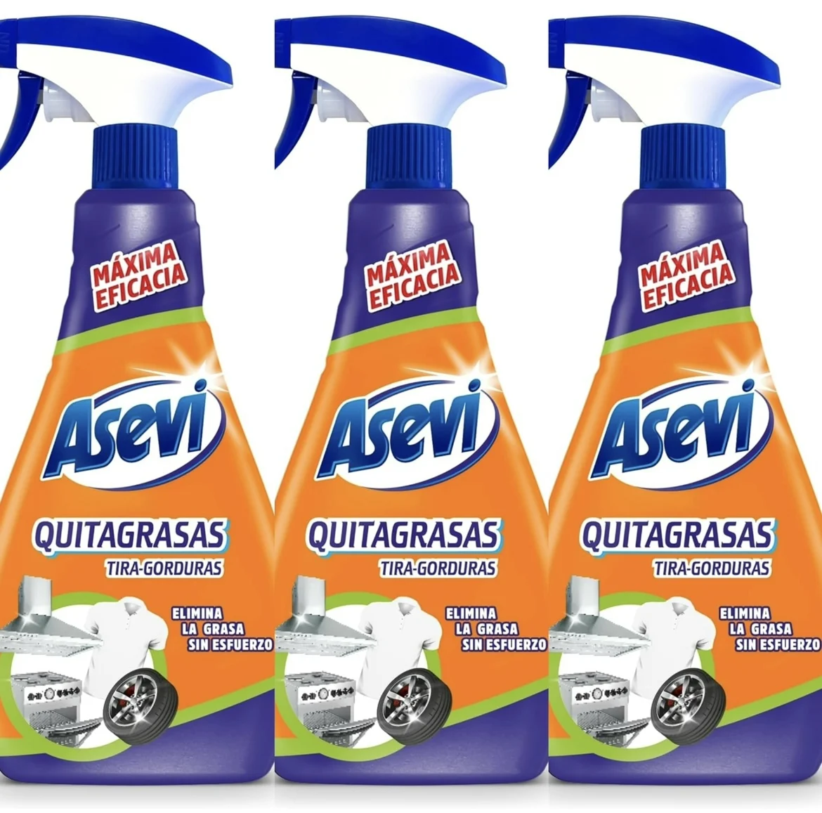 ASEVI- Levapore di grasso disinfettante 750 ml - Potente detergente e disinfettante per la rimozione del grasso per cucina e indumenti, elimina il 99,9% dei germi, senza vapori, sapore di agrumi