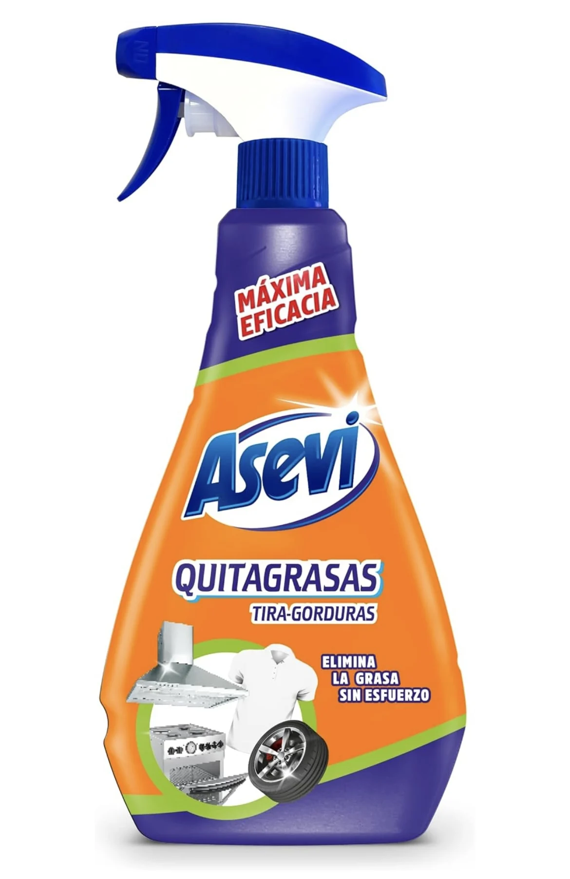 ASEVI- Levapore di grasso disinfettante 750 ml - Potente detergente e disinfettante per la rimozione del grasso per cucina e indumenti, elimina il 99,9% dei germi, senza vapori, sapore di agrumi