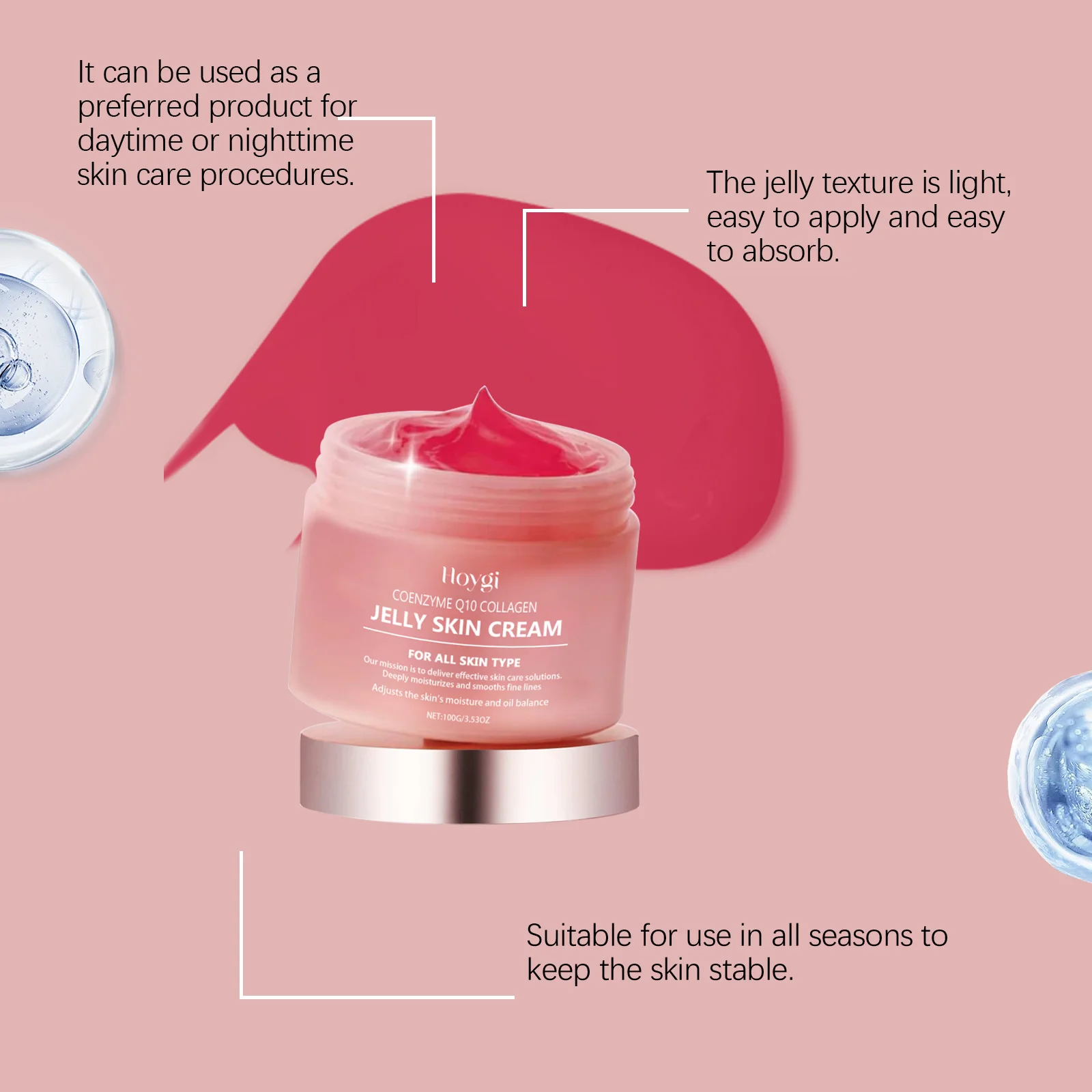 HOYGI Gelatina al collagene Crema per il viso Nutriente Rafforzamento Riduce i pori Linee sottili e lisce Aumenta l'elasticità della pelle Cura della pelle coreana