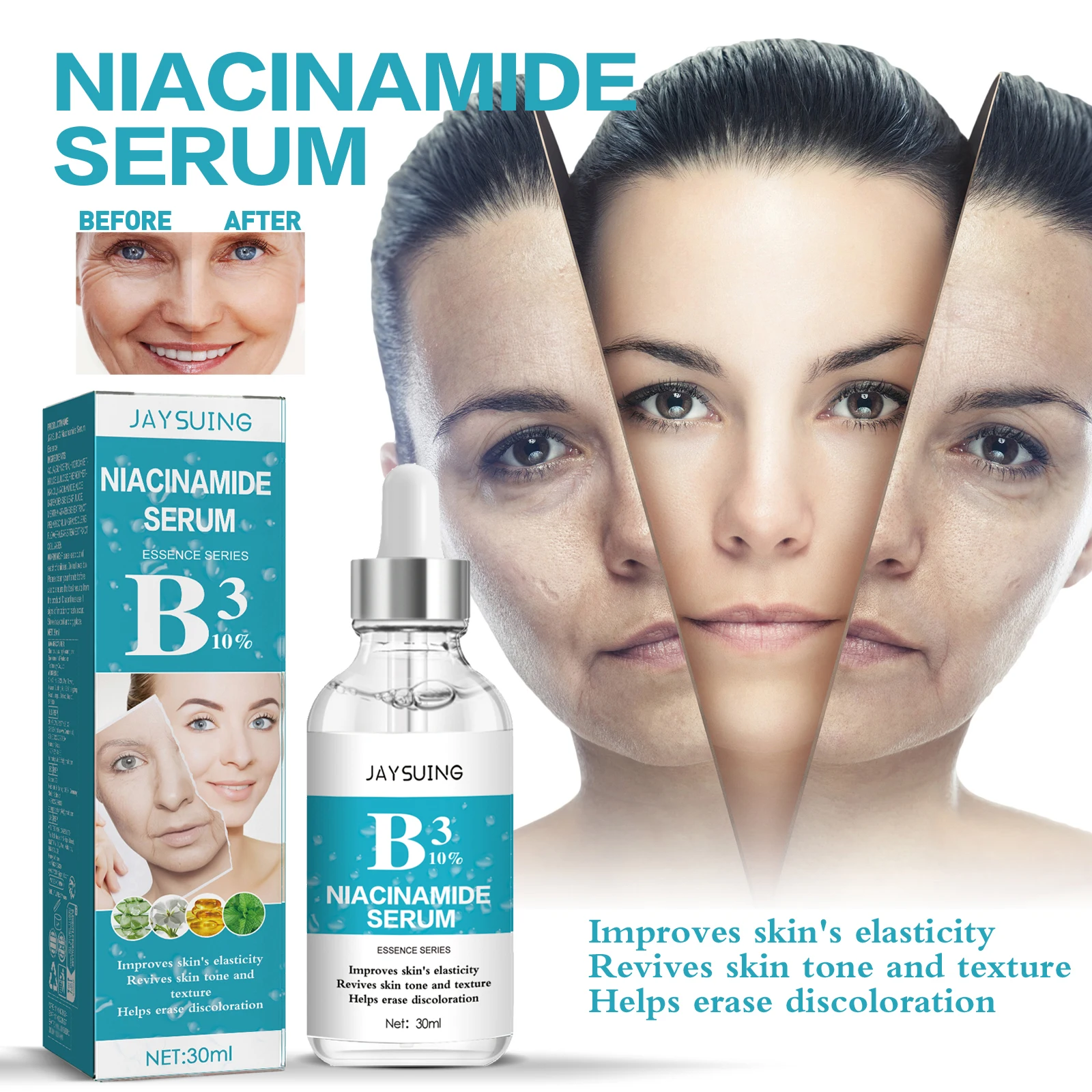 Nicotinamide Siero antirughe Collagene Lifting Rassodante Linee sottili Riparazione Viso Essenza Liscio Cura della pelle del viso Siero antietà