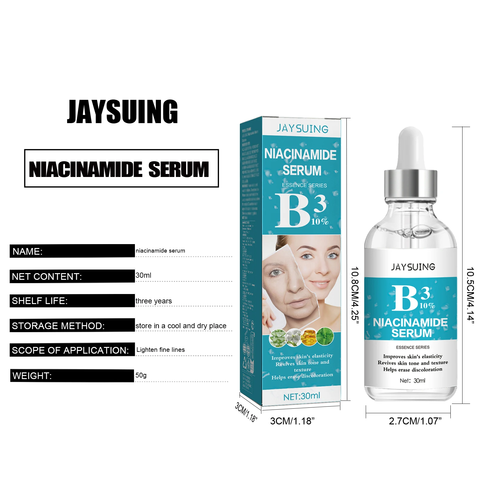 Nicotinamide Siero antirughe Collagene Lifting Rassodante Linee sottili Riparazione Viso Essenza Liscio Cura della pelle del viso Siero antietà