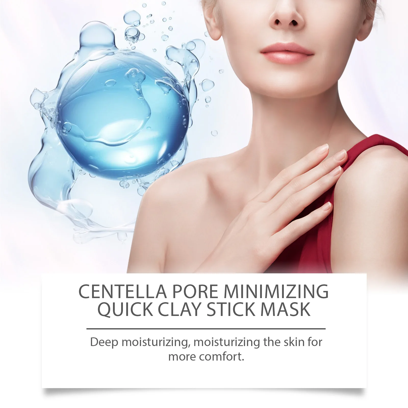Centella Maschera in stick di argilla Minimizzazione dei pori Idratante rapido Lenitiva Schiarente per il viso Maschera per il viso Cura della pelle 27g