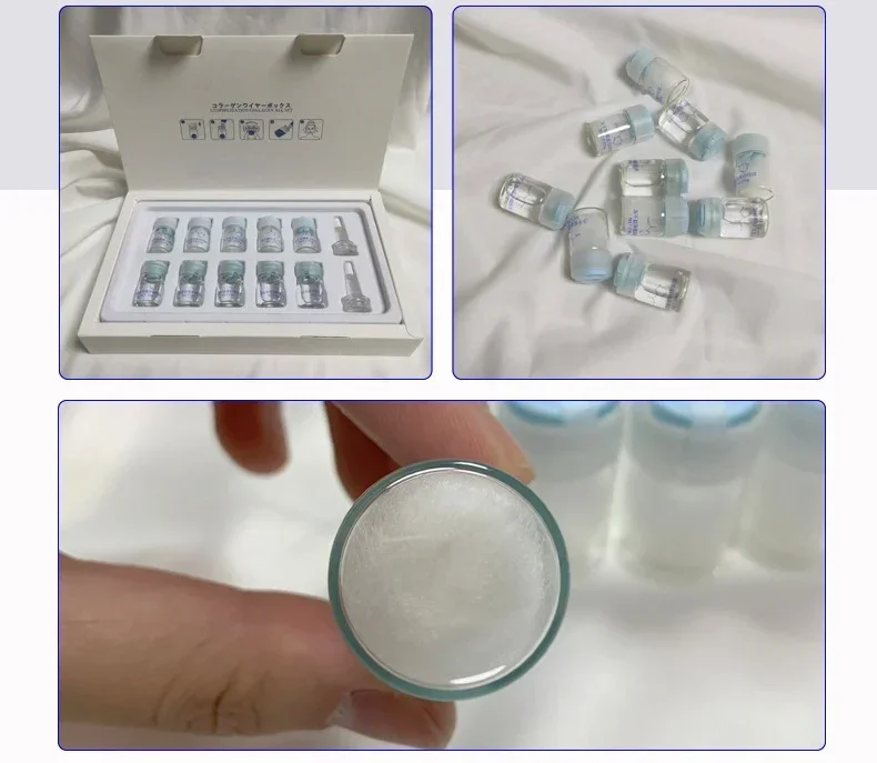 Corea Viso Idrolizzato Seta Proteina Collagene Filo Sfera Siero Idratazione Idratazione Lifting Firm Linee sottili Essenza Cura della pelle