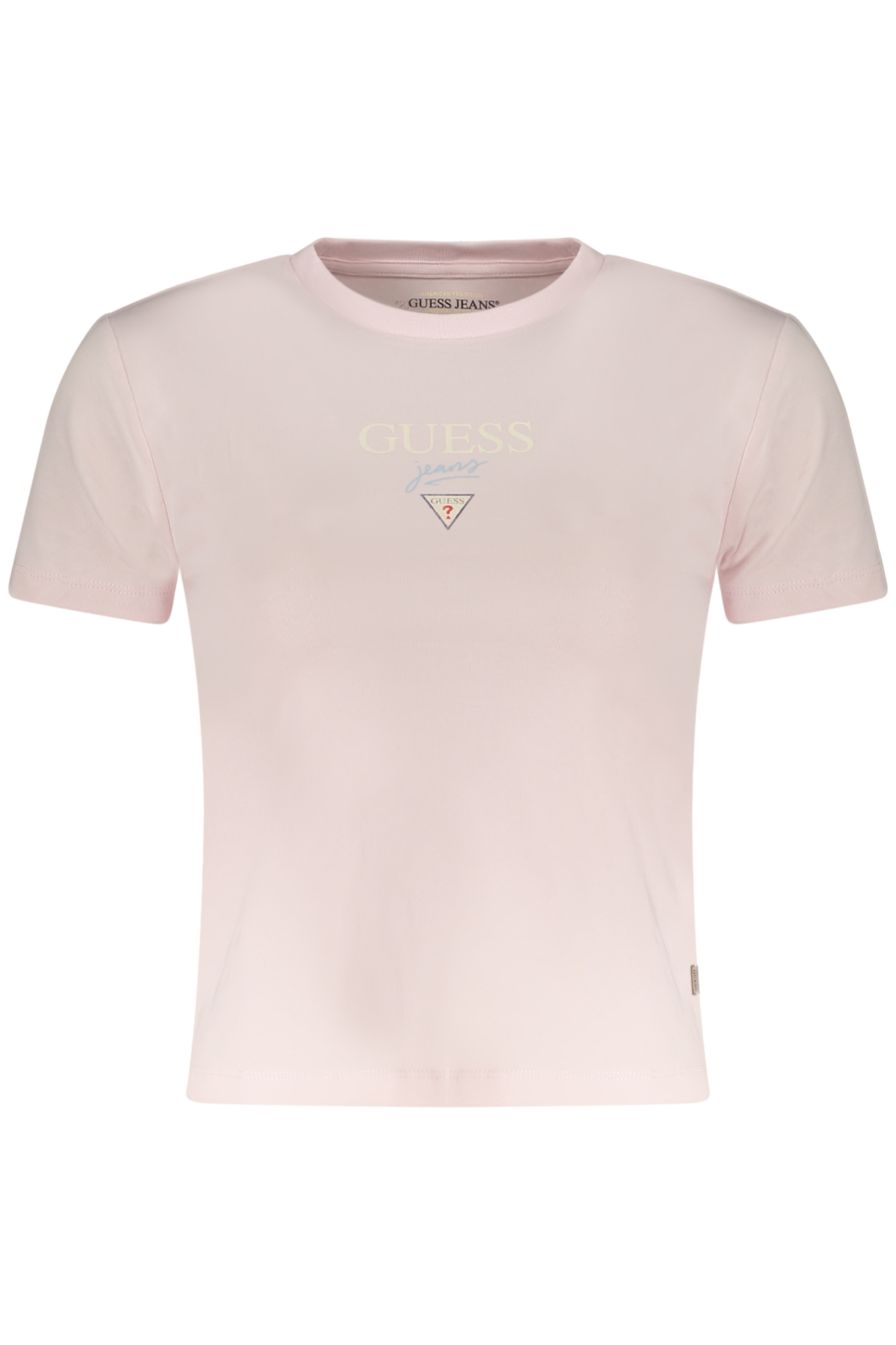 GUESS JEANS T-SHIRT MANICHE CORTE DONNA ROSA