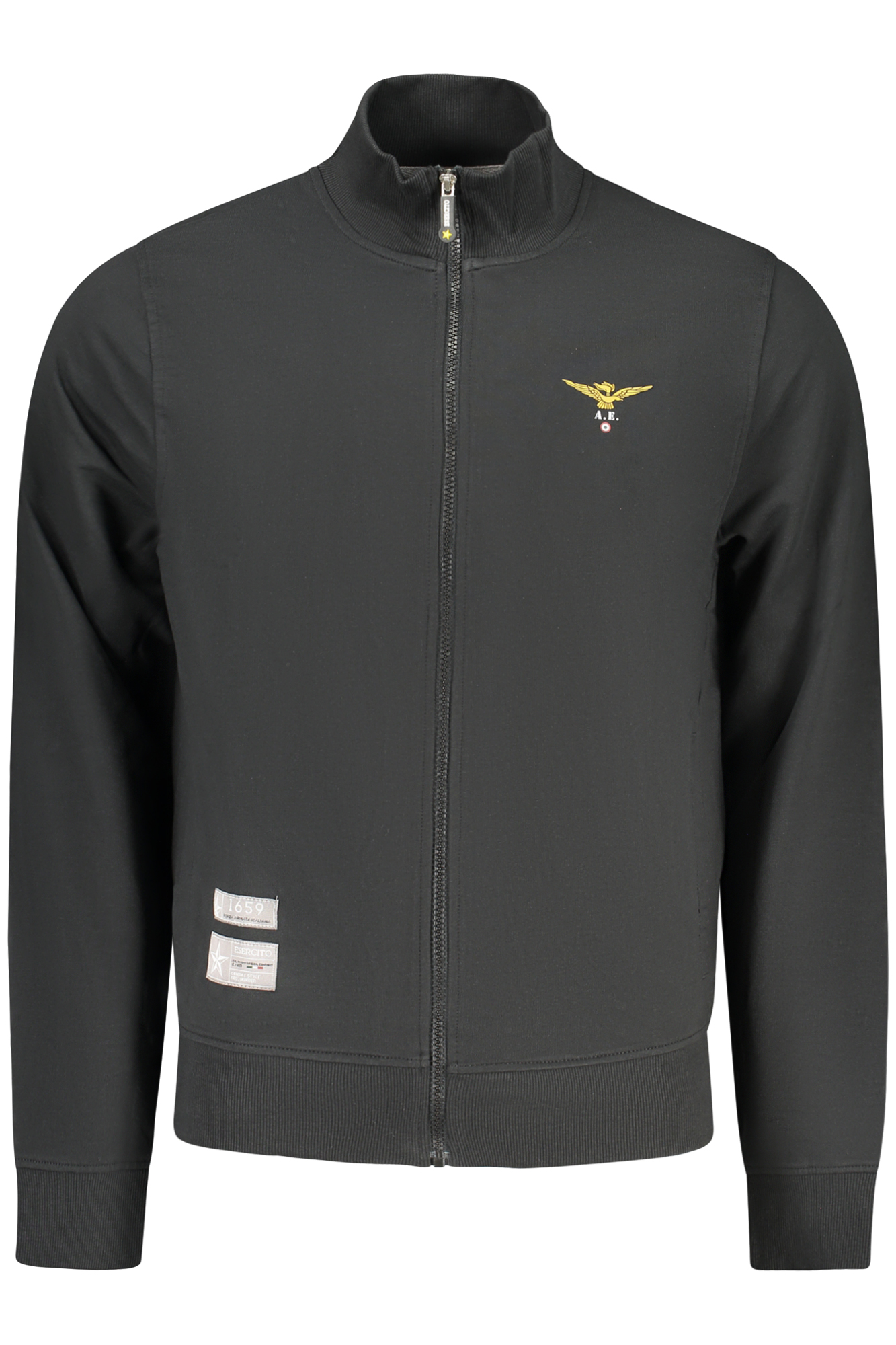 ACCADEMIA MILITARE FELPA CON ZIP UOMO NERO