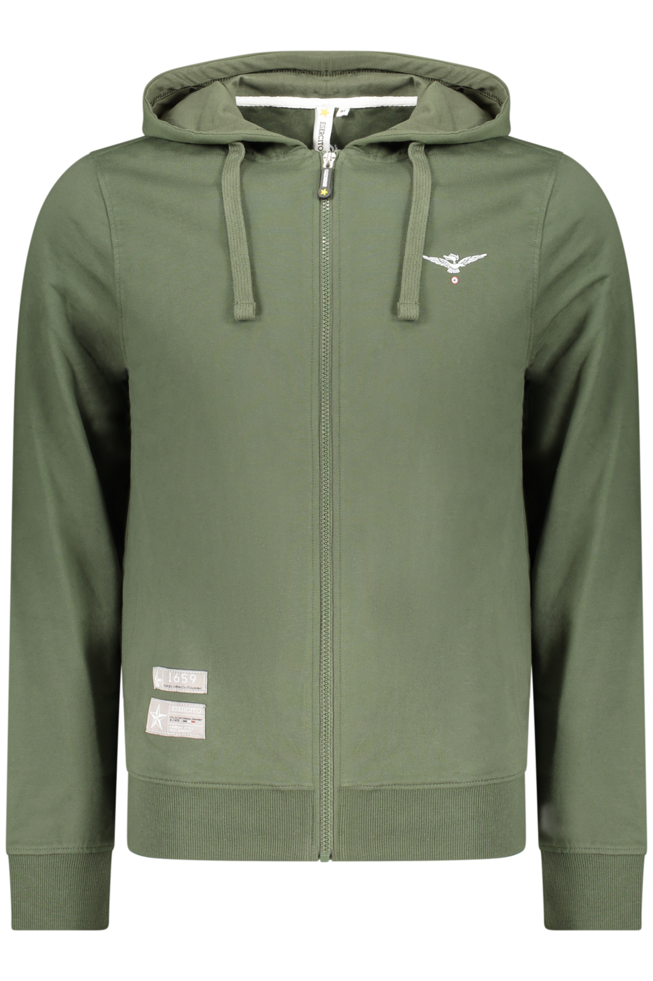 ACCADEMIA MILITARE FELPA CON ZIP UOMO VERDE