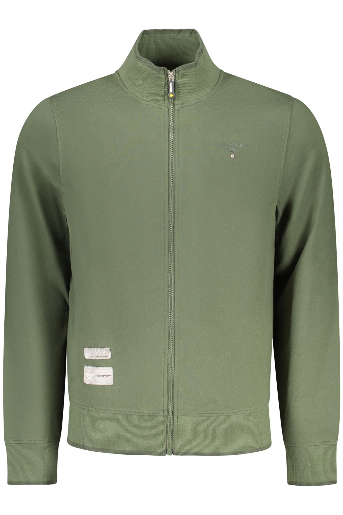 ACCADEMIA MILITARE FELPA CON ZIP UOMO VERDE