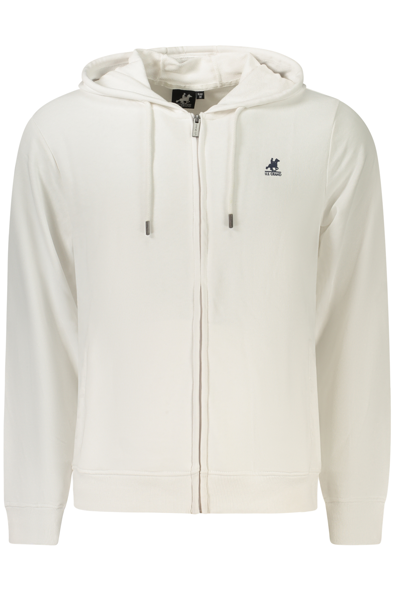 U.S. GRAND FELPA CON ZIP UOMO BIANCO