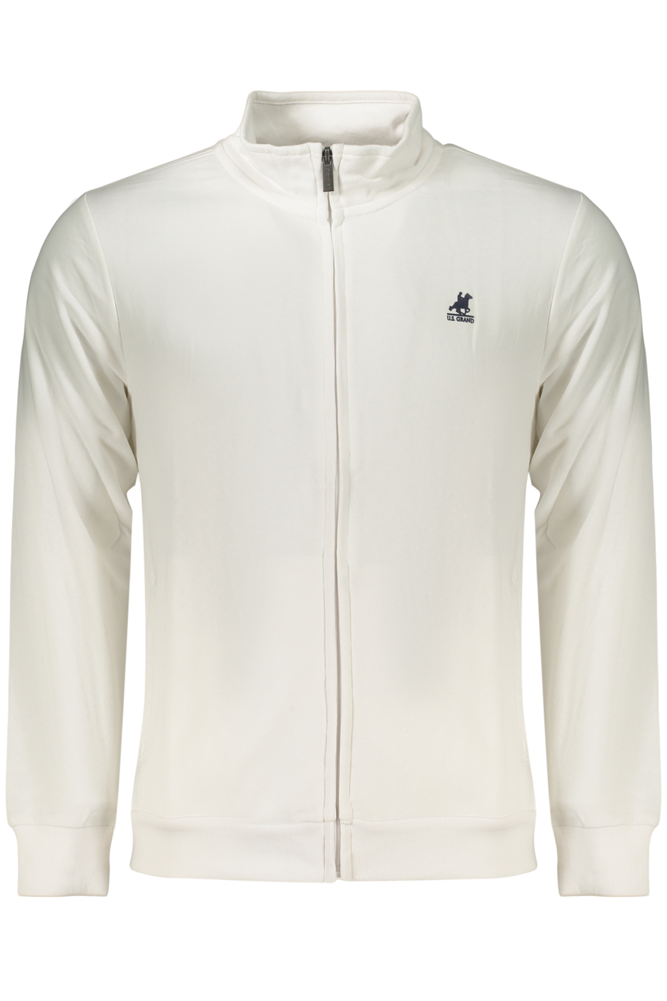 U.S. GRAND FELPA CON ZIP UOMO BIANCO