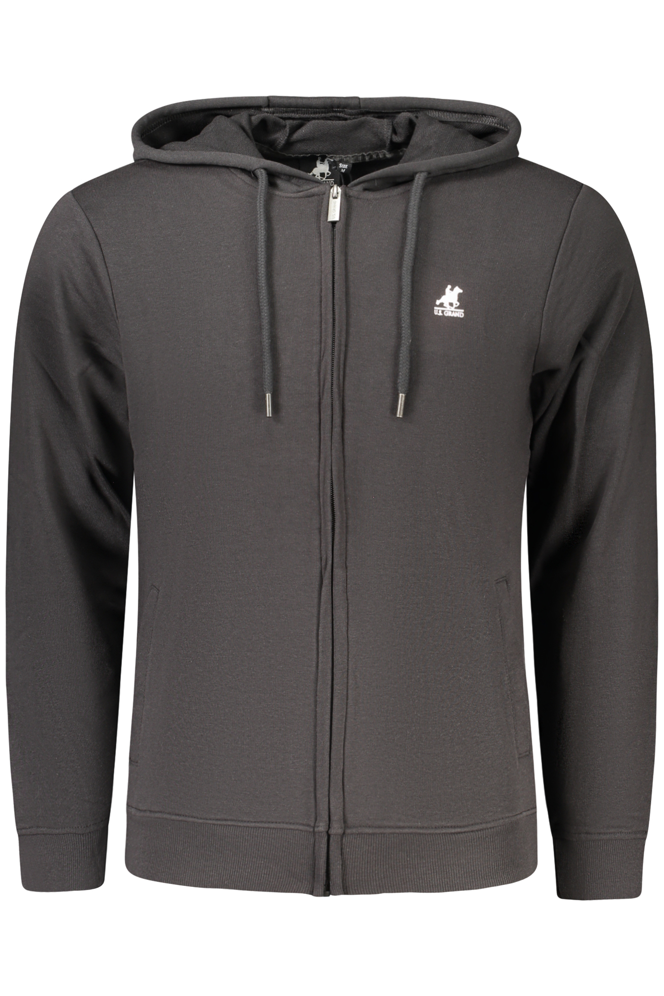 U.S. GRAND FELPA CON ZIP UOMO NERO