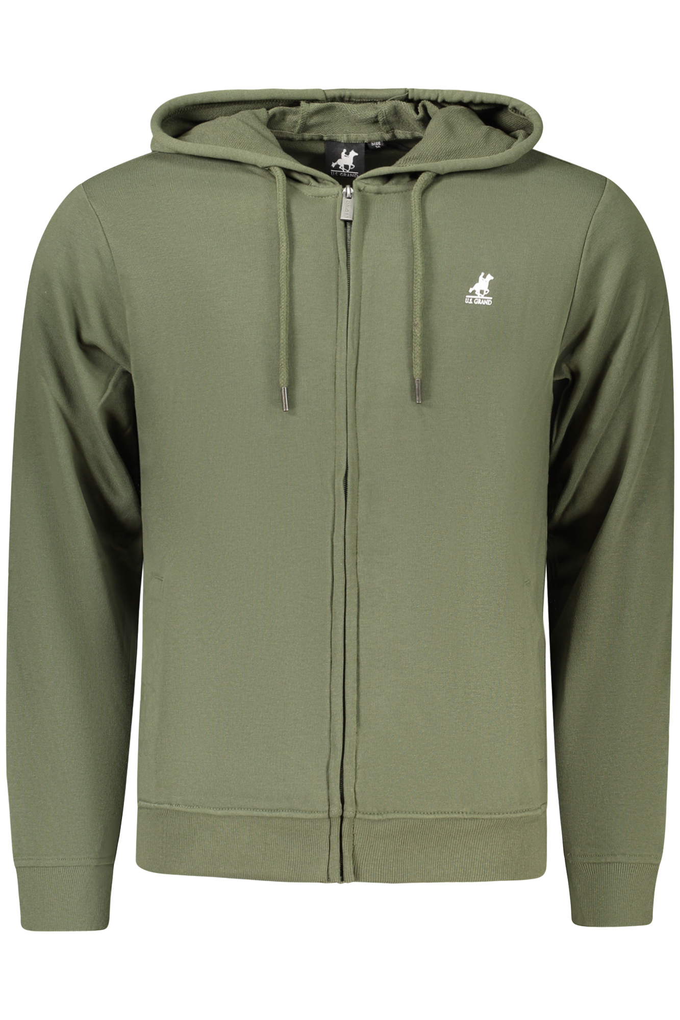 U.S. GRAND FELPA CON ZIP UOMO VERDE
