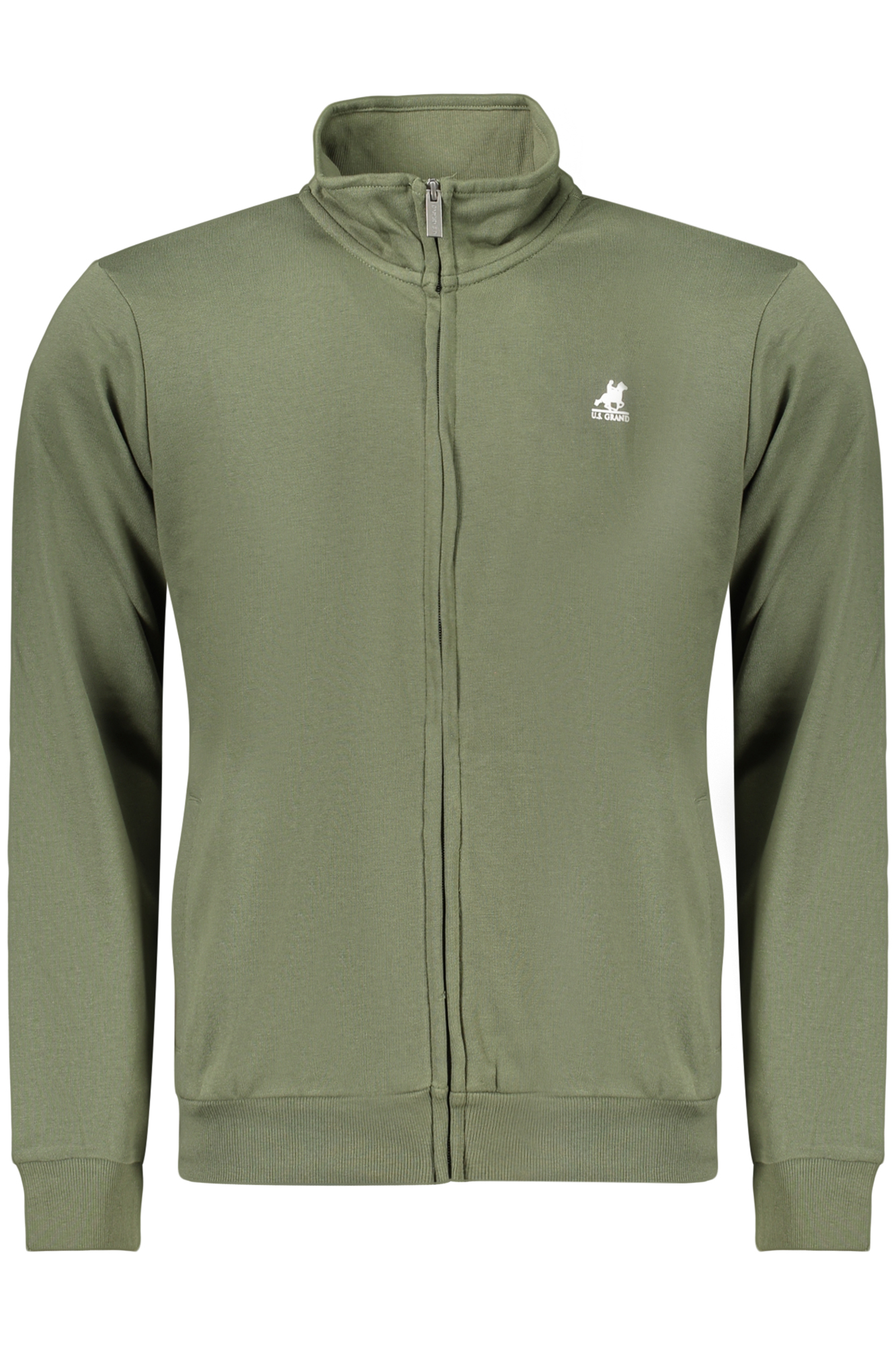 U.S. GRAND FELPA CON ZIP UOMO VERDE