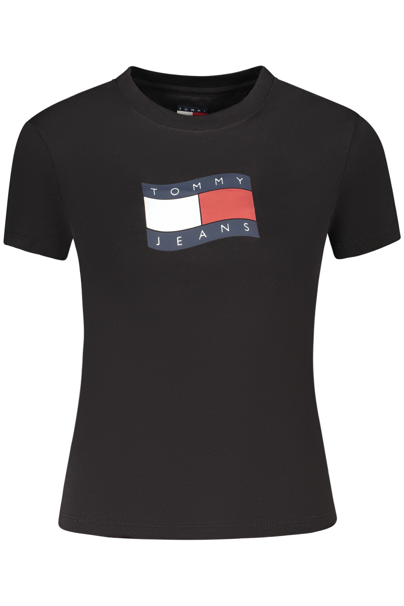 TOMMY HILFIGER T-SHIRT MANICHE CORTE DONNA NERO