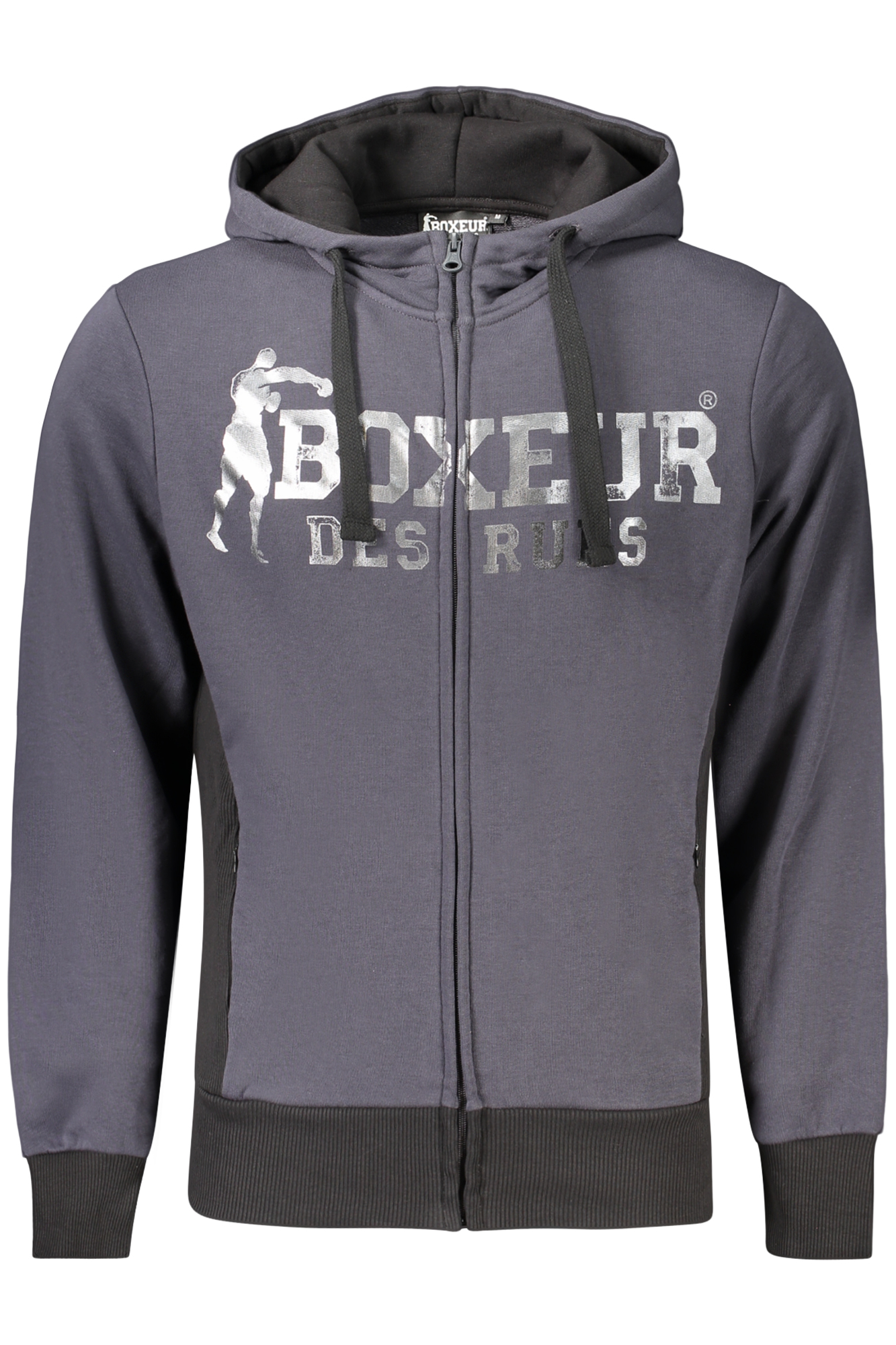 BOXEUR DES RUES FELPA CON ZIP UOMO GRIGIO