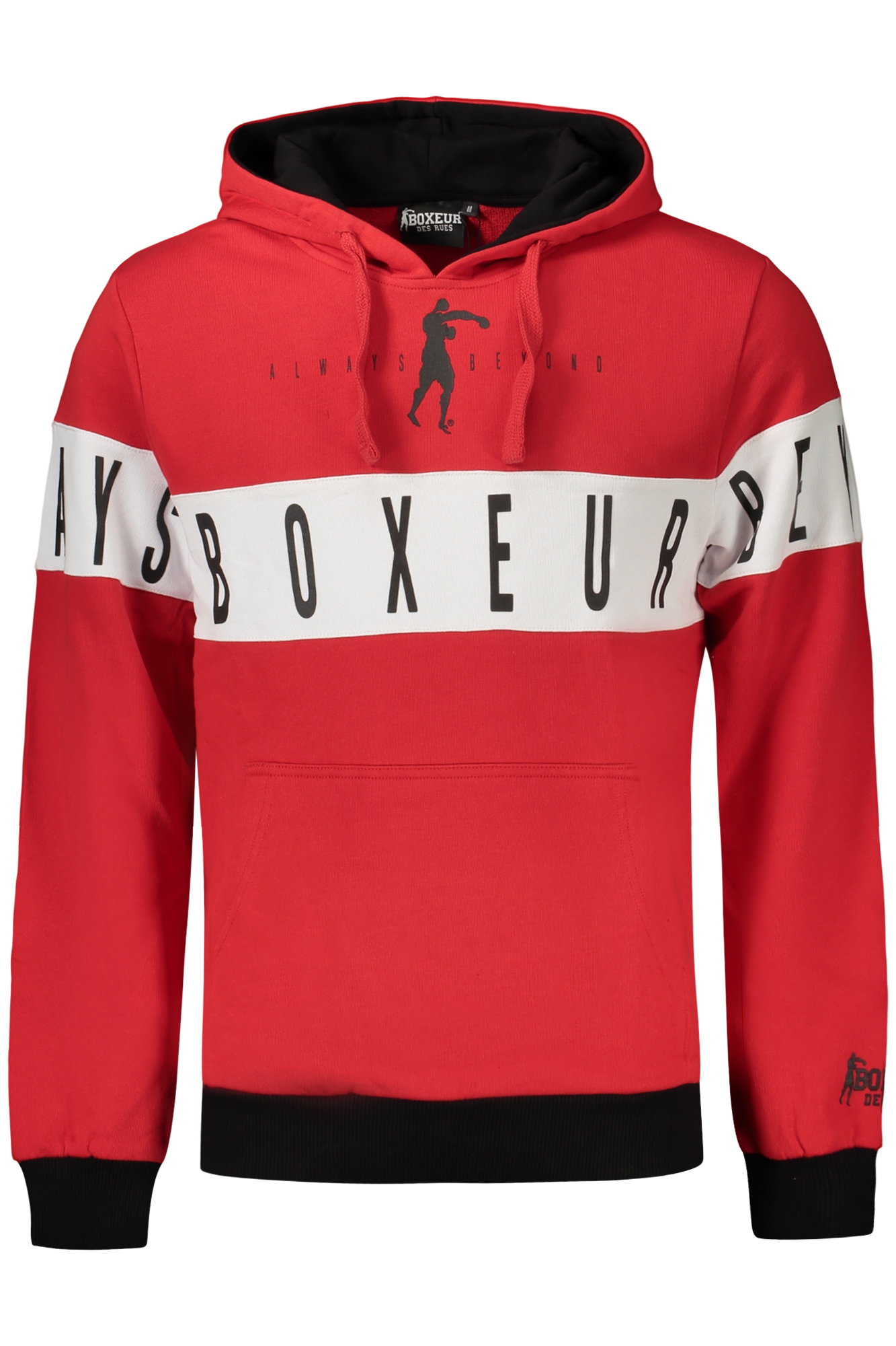 BOXEUR DES RUES FELPA SENZA ZIP UOMO ROSSO