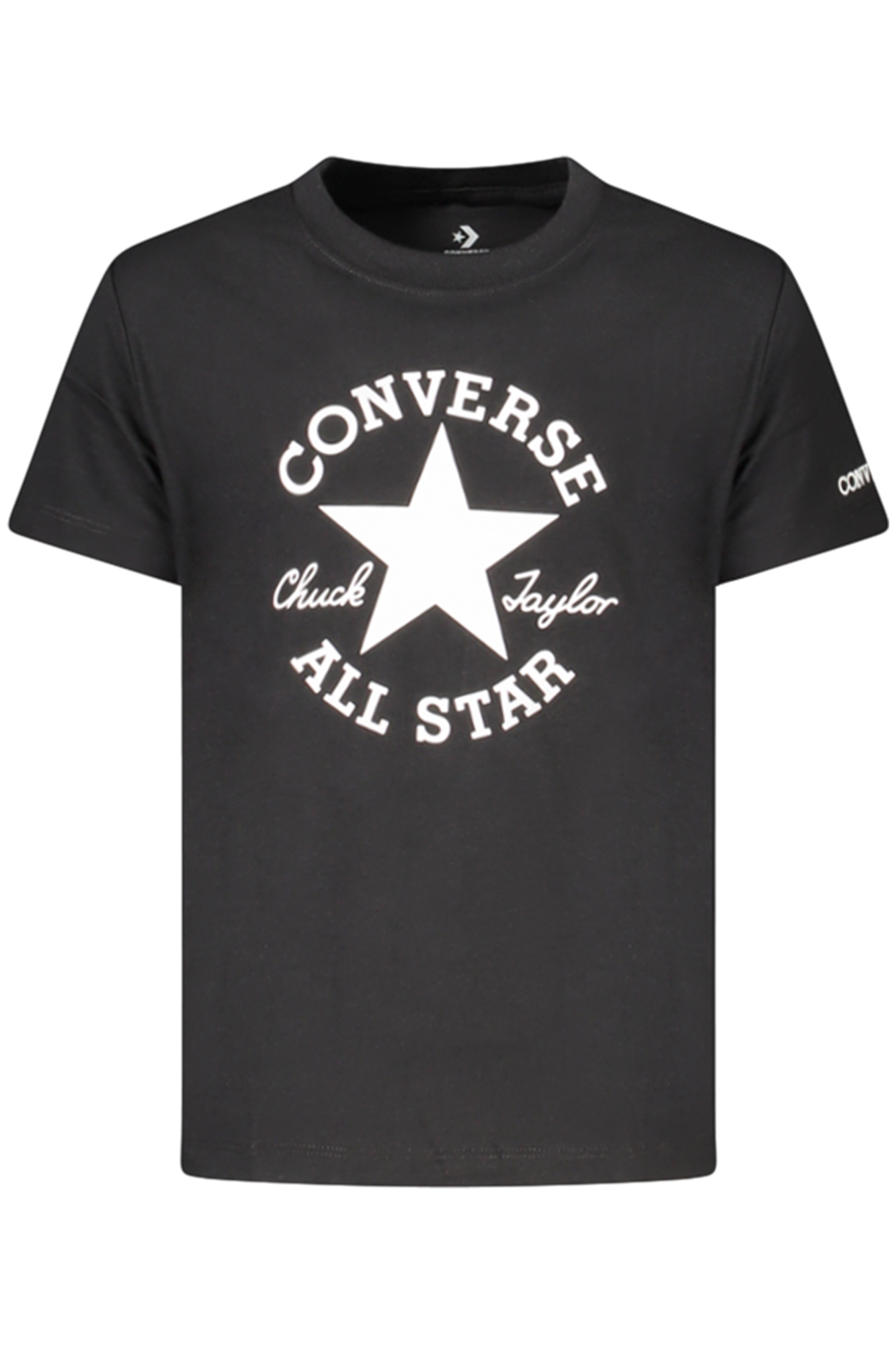 CONVERSE T-SHIRT MANICHE CORTE BAMBINA NERO