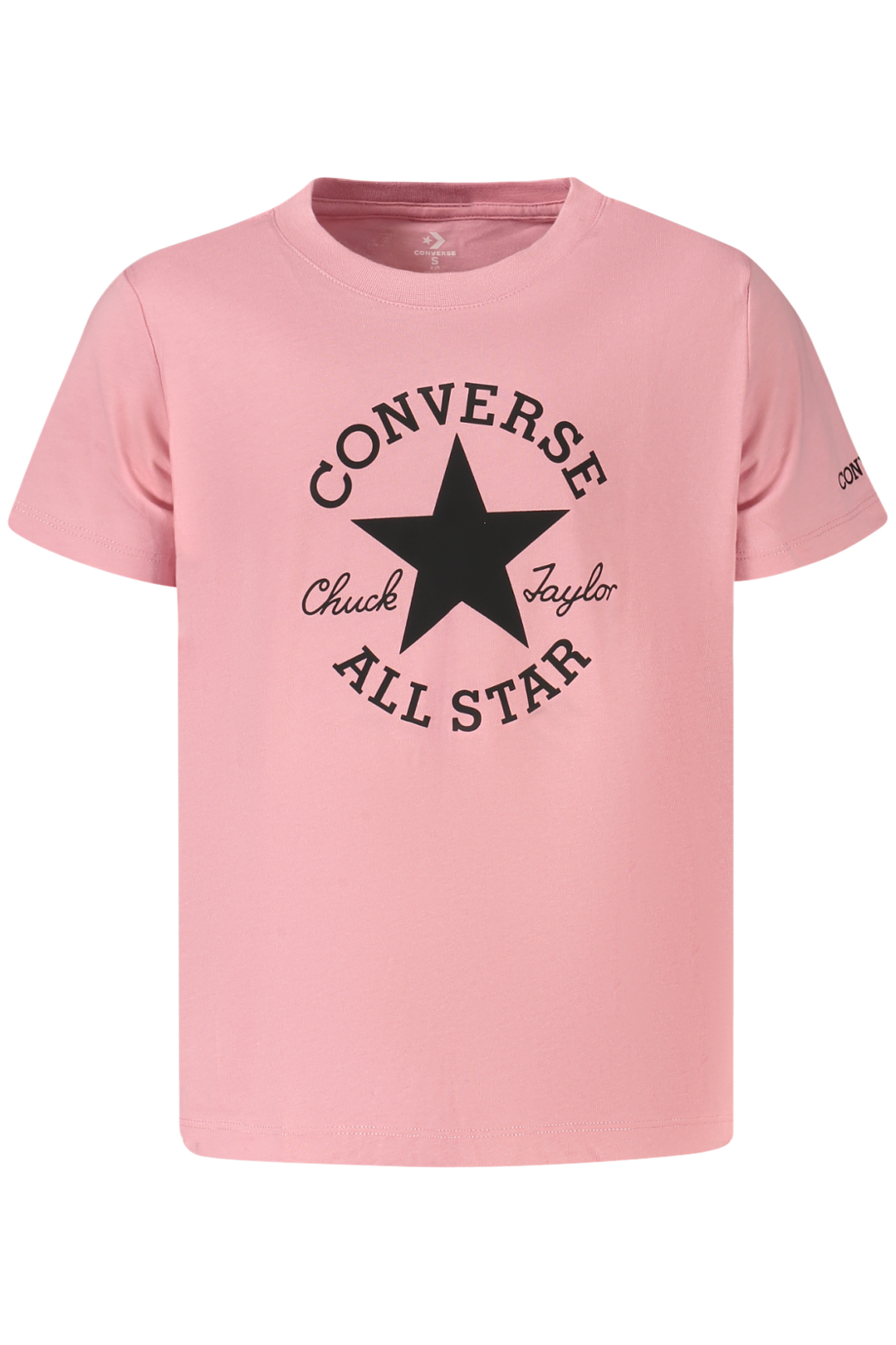 CONVERSE T-SHIRT MANICHE CORTE BAMBINA ROSA