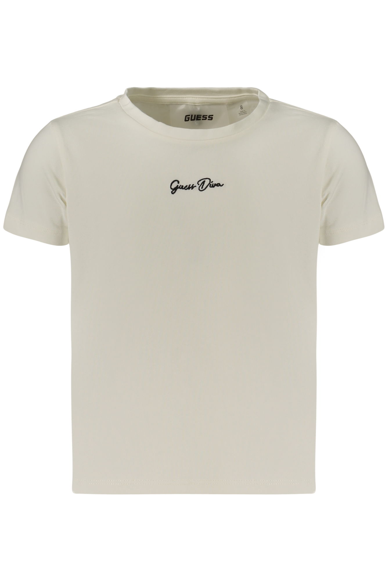 GUESS JEANS T-SHIRT MANICHE CORTE BAMBINA BIANCO
