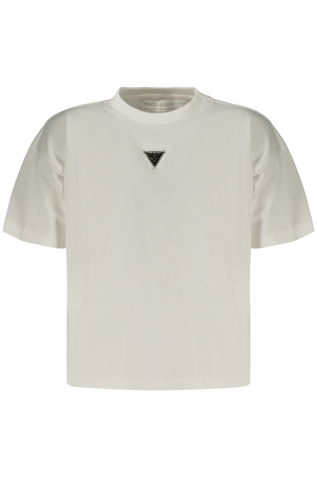 GUESS JEANS T-SHIRT MANICHE CORTE BAMBINO BIANCO
