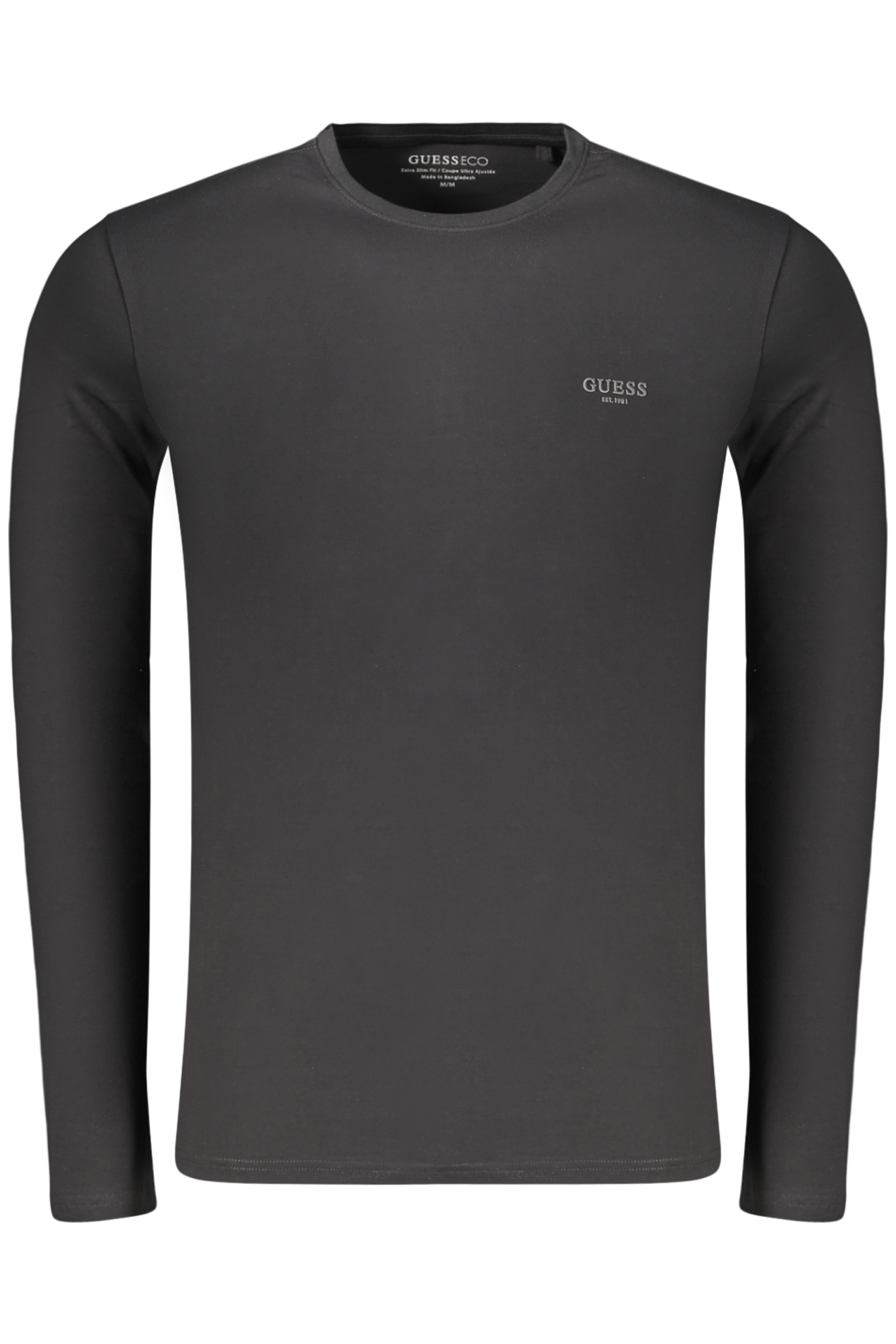 GUESS JEANS T-SHIRT MANICHE LUNGHE UOMO NERO