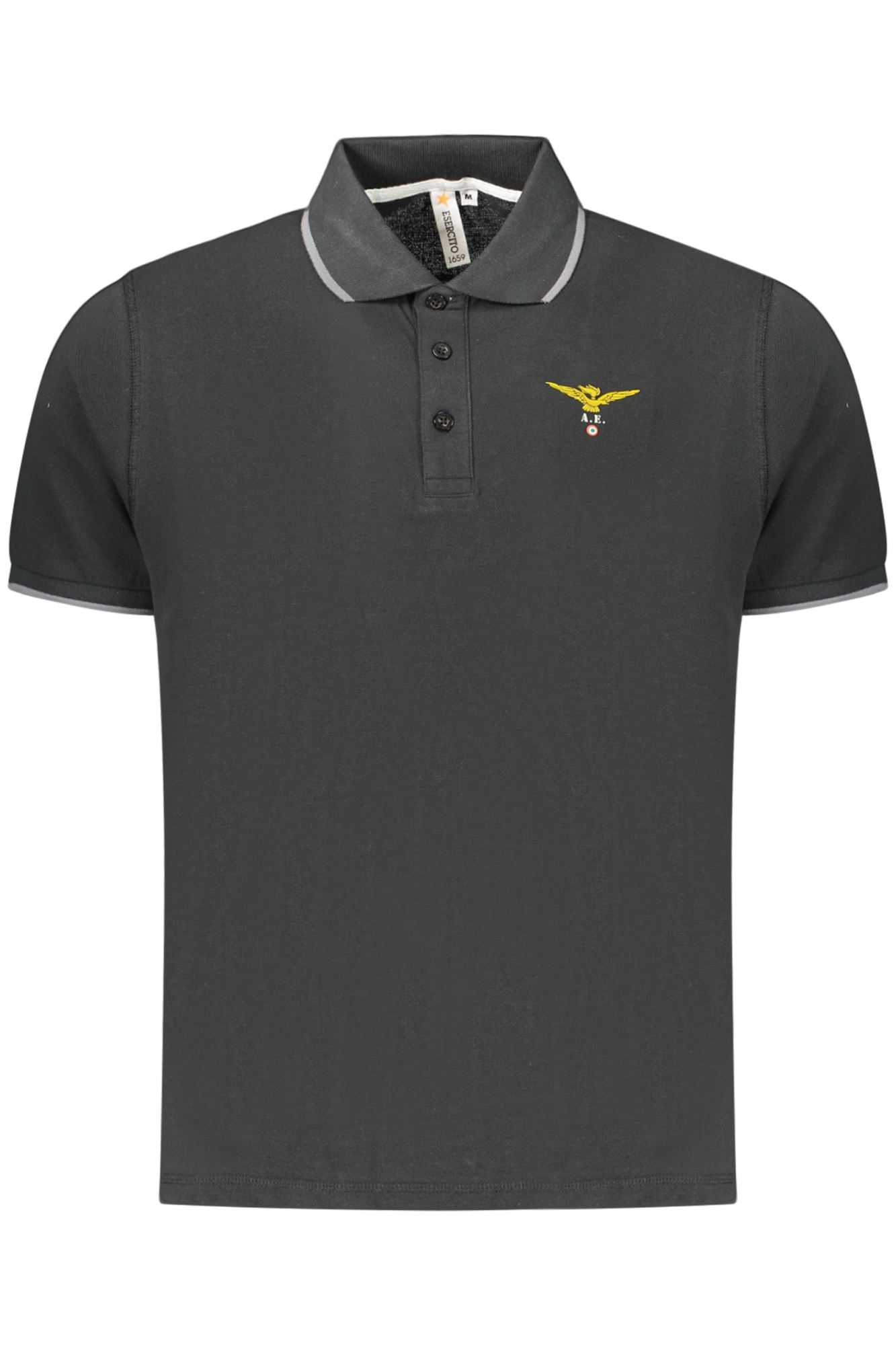 ACCADEMIA MILITARE POLO MANICHE CORTE UOMO NERO