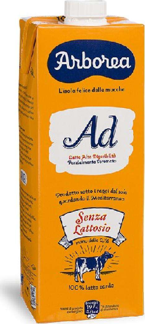 ARBOREA PARZIALMENTE SCREMATO LATTE UHT SENZA LATTOSIO LT 1