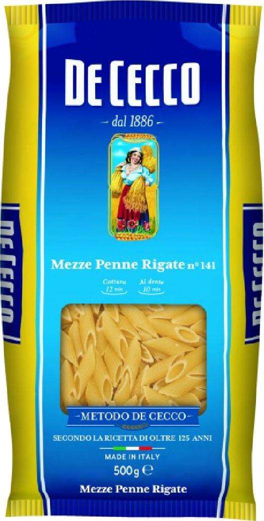 DE CECCO N 141 MEZZE PENNE RIGATE CONFEZIONE GR 500