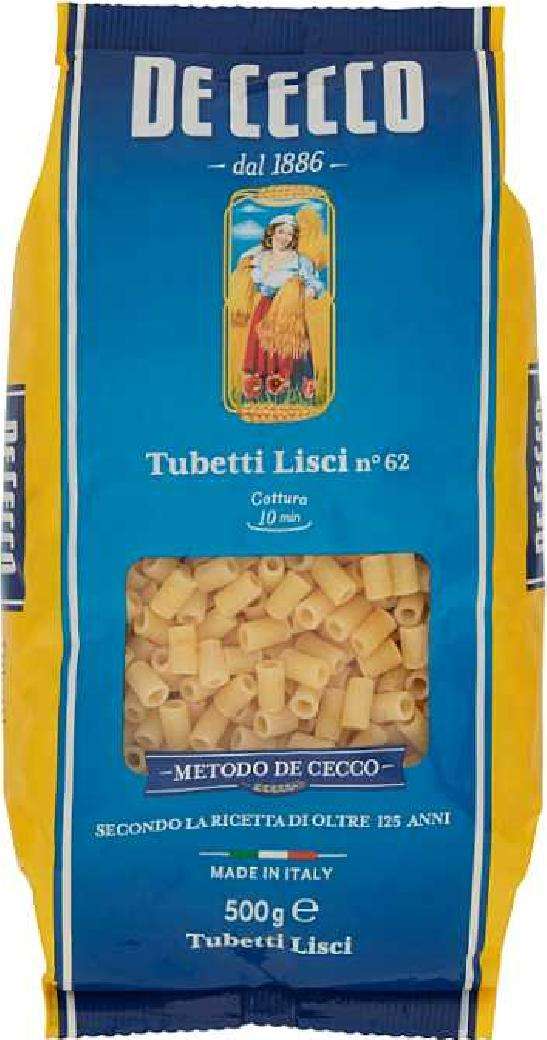 DE CECCO N 62 TUBETTI GR 500