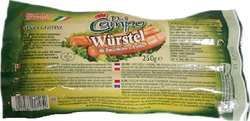 DEL CAMPO WURSTEL TACCHINO E POLLO GR 250