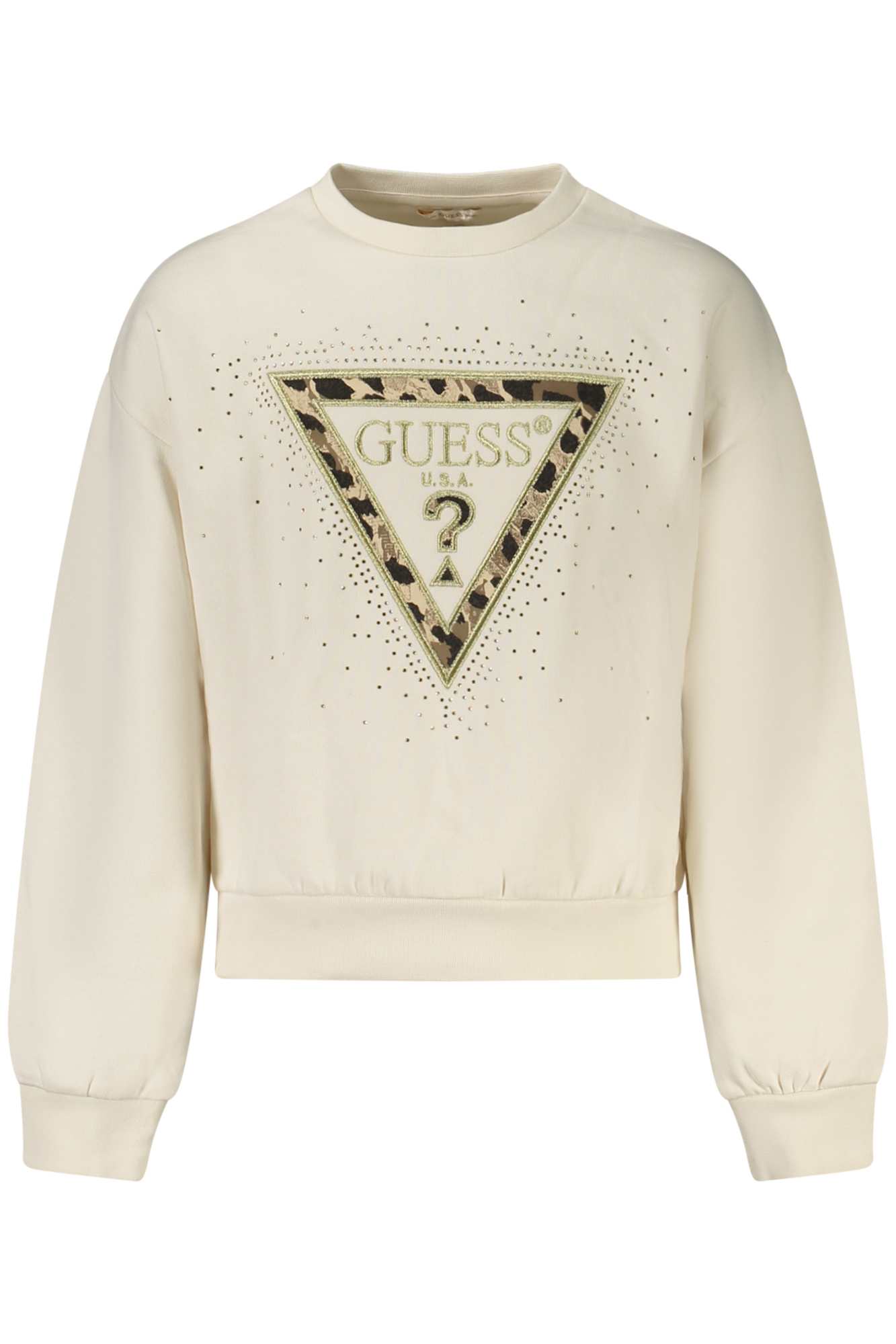 GUESS JEANS FELPA SENZA ZIP BAMBINA BIANCO